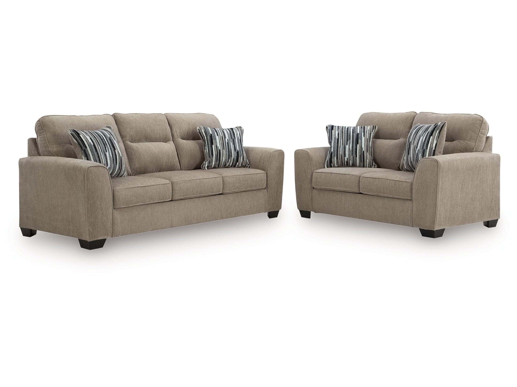 Olten Mocha Sofa and Loveseat