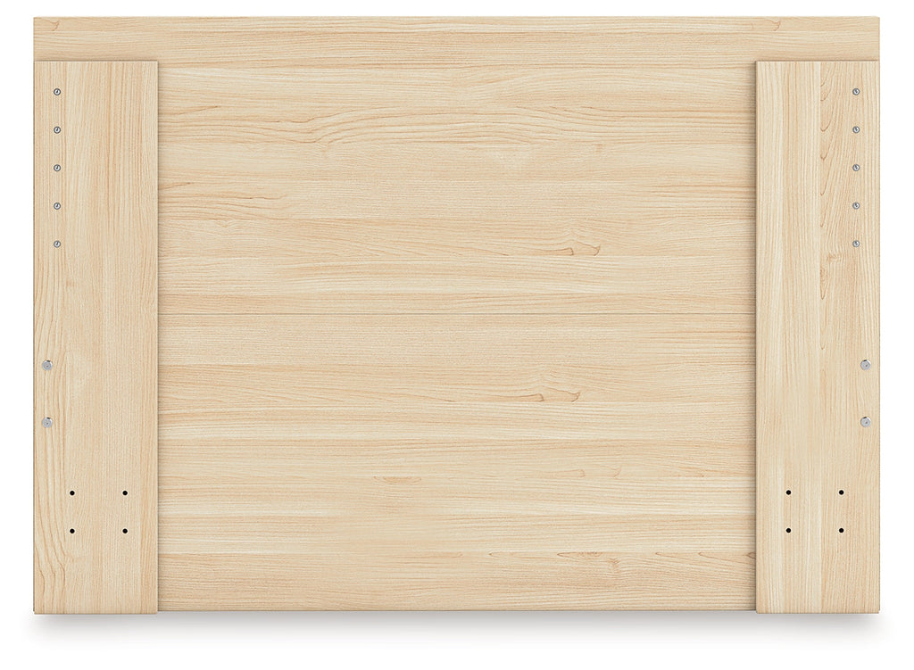 Onita Natural Full Panel Platform Bed with 1 Side Storage