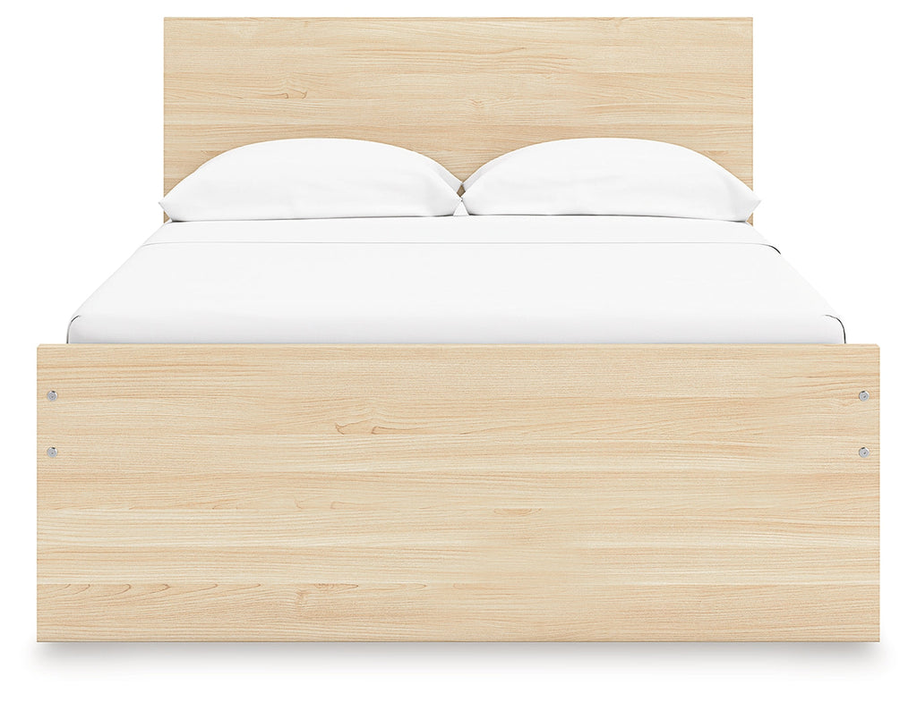 Onita Natural Full Panel Platform Bed with 1 Side Storage