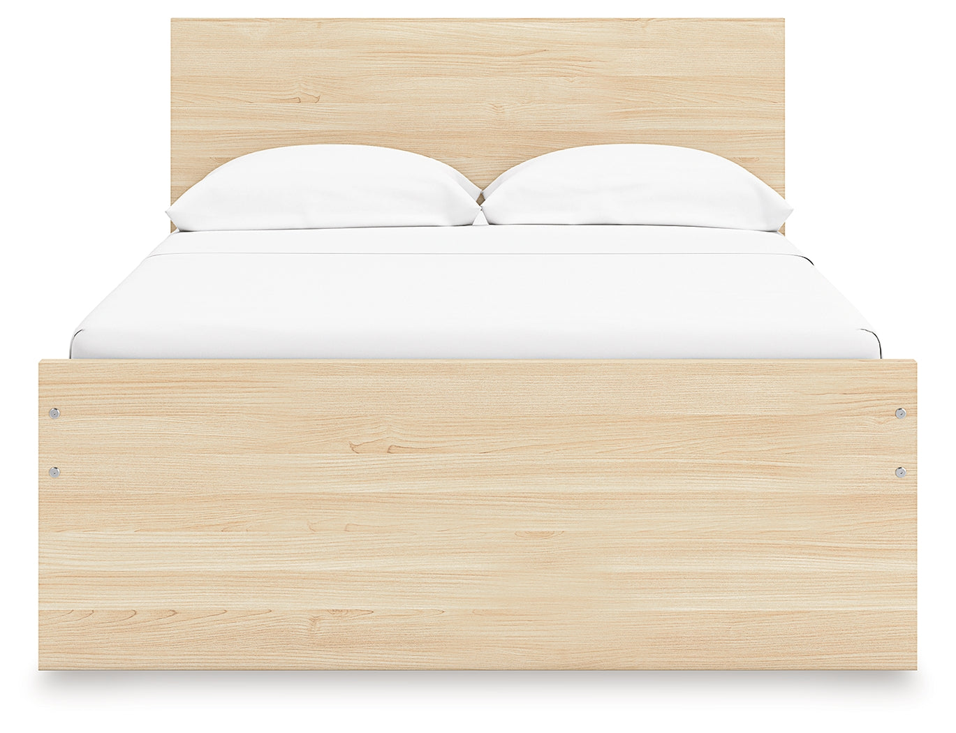 Onita Natural Full Panel Platform Bed with 1 Side Storage