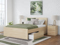 Onita Natural Full Panel Platform Bed with 2 Side Storage