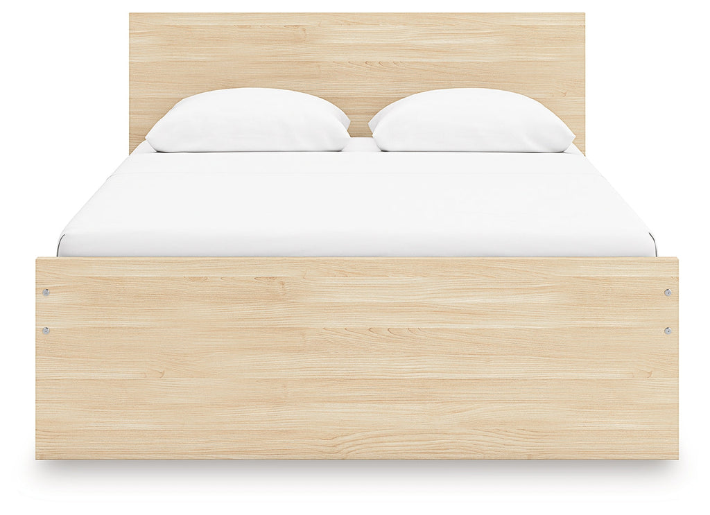 Onita Natural Full Panel Platform Bed with 2 Side Storage
