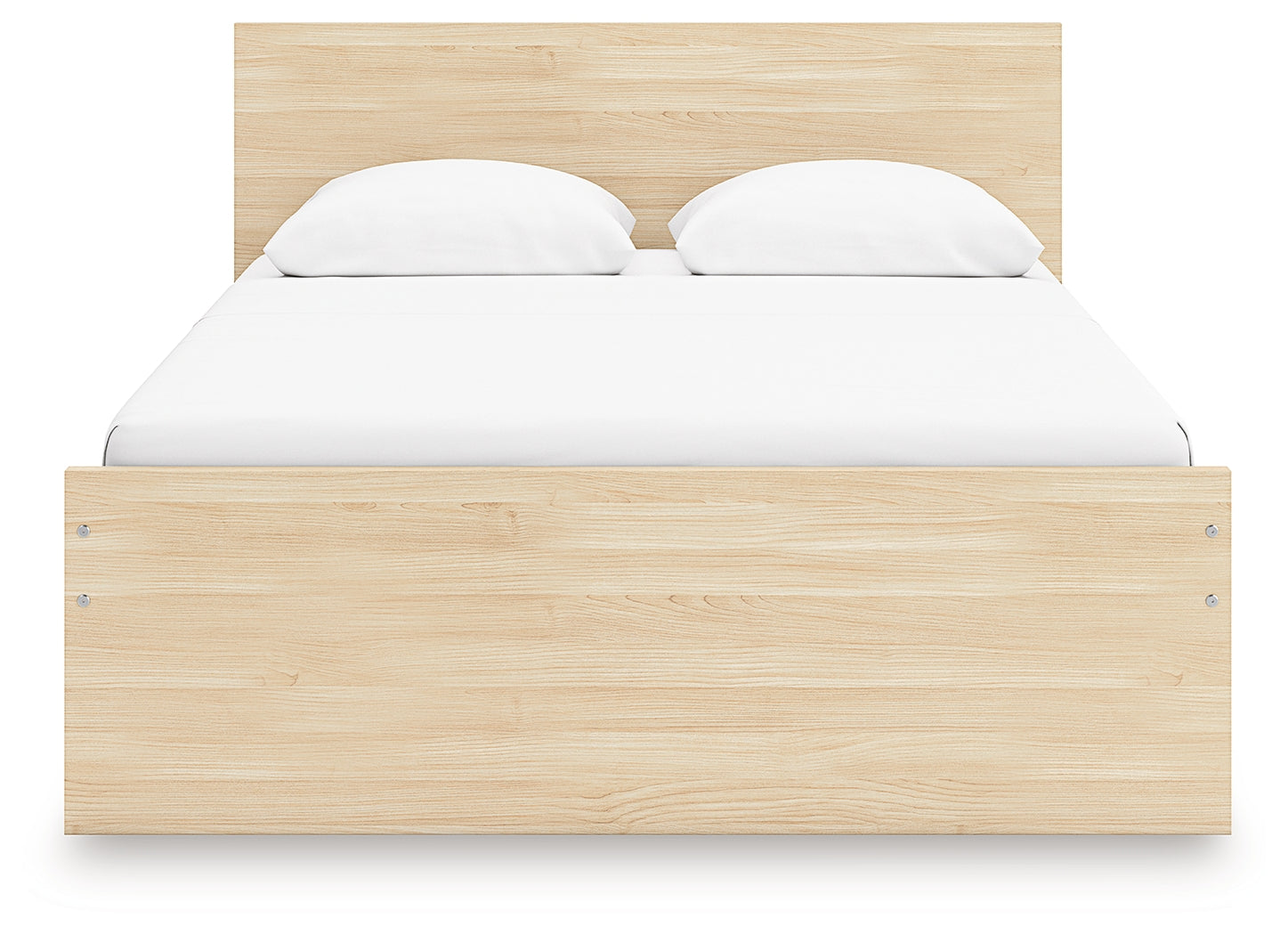 Onita Natural Full Panel Platform Bed with 2 Side Storage