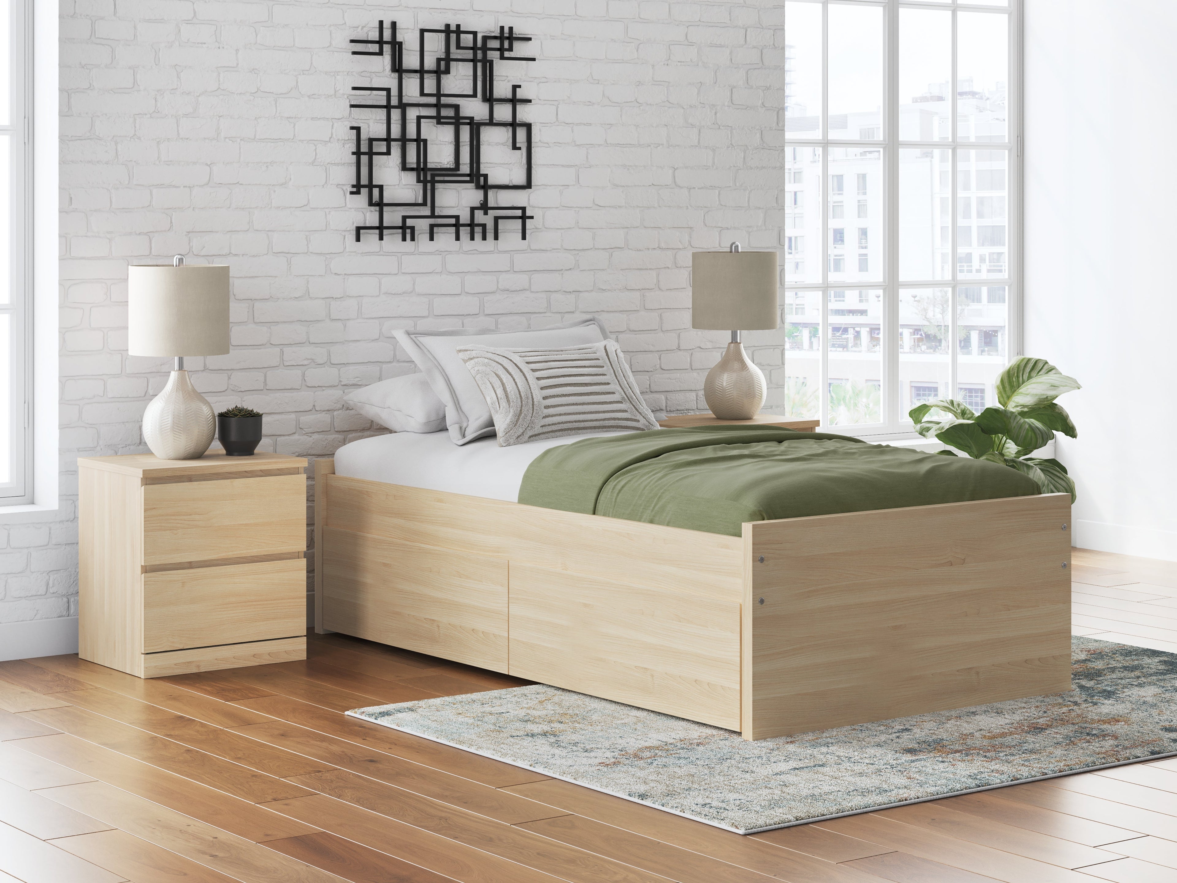 Onita Natural Full Platform Bed
