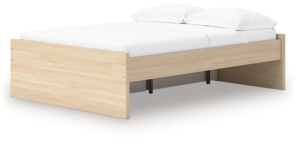 Onita Natural Full Platform Bed with 1 Side Storage