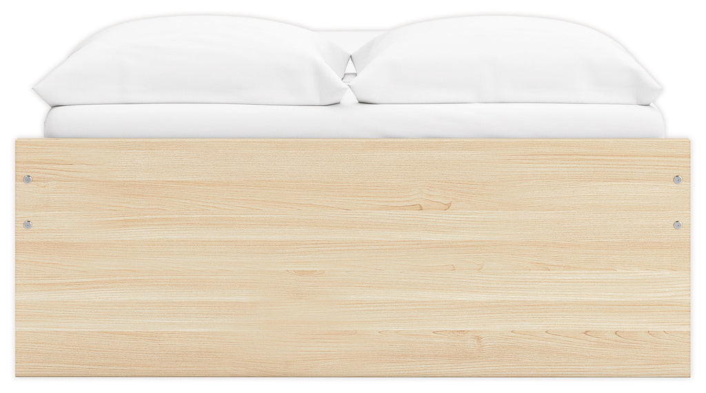 Onita Natural Full Platform Bed with 1 Side Storage