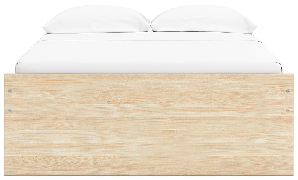 Onita Natural Full Platform Bed with 1 Side Storage