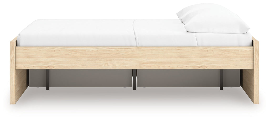 Onita Natural Full Platform Bed with 1 Side Storage