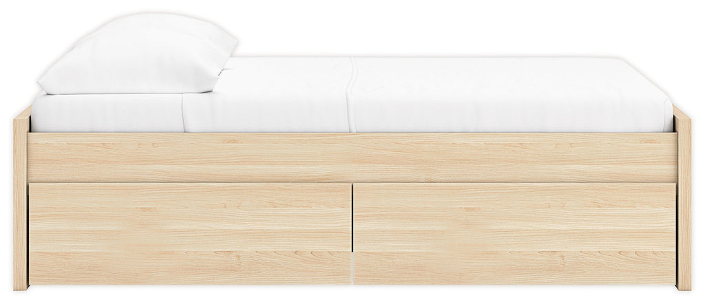 Onita Natural Full Platform Bed with 1 Side Storage