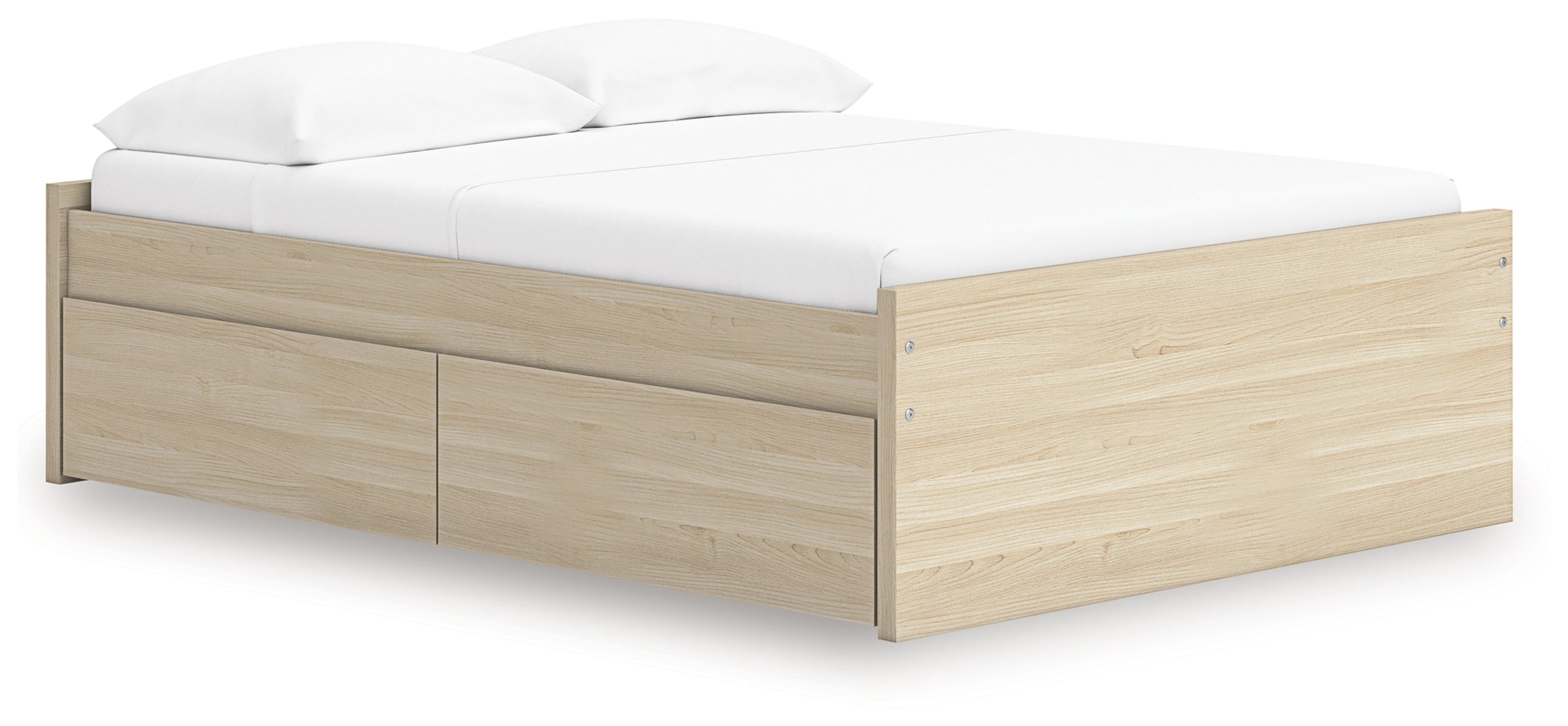 Onita Natural Full Platform Bed with 2 Side Storage
