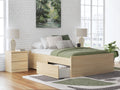 Onita Natural Full Platform Bed with 2 Side Storage