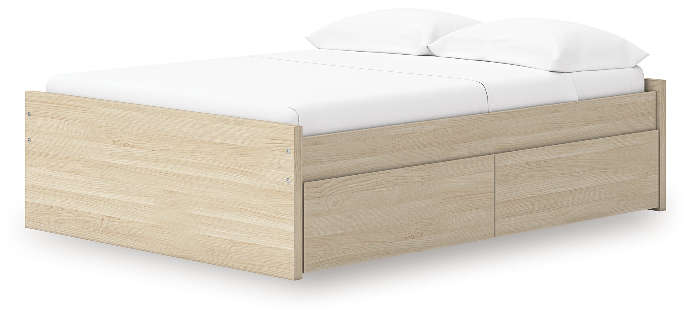 Onita Natural Full Platform Bed with 2 Side Storage