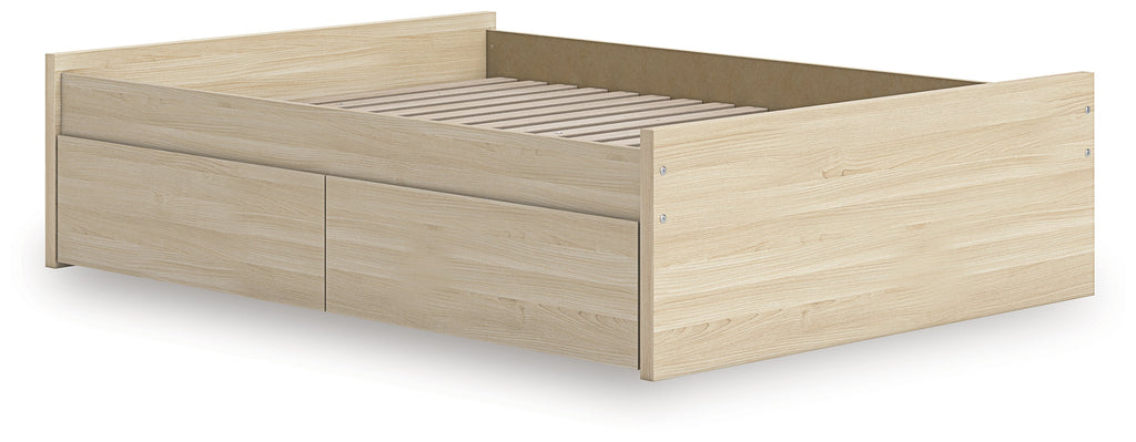 Onita Natural Full Platform Bed with 2 Side Storage