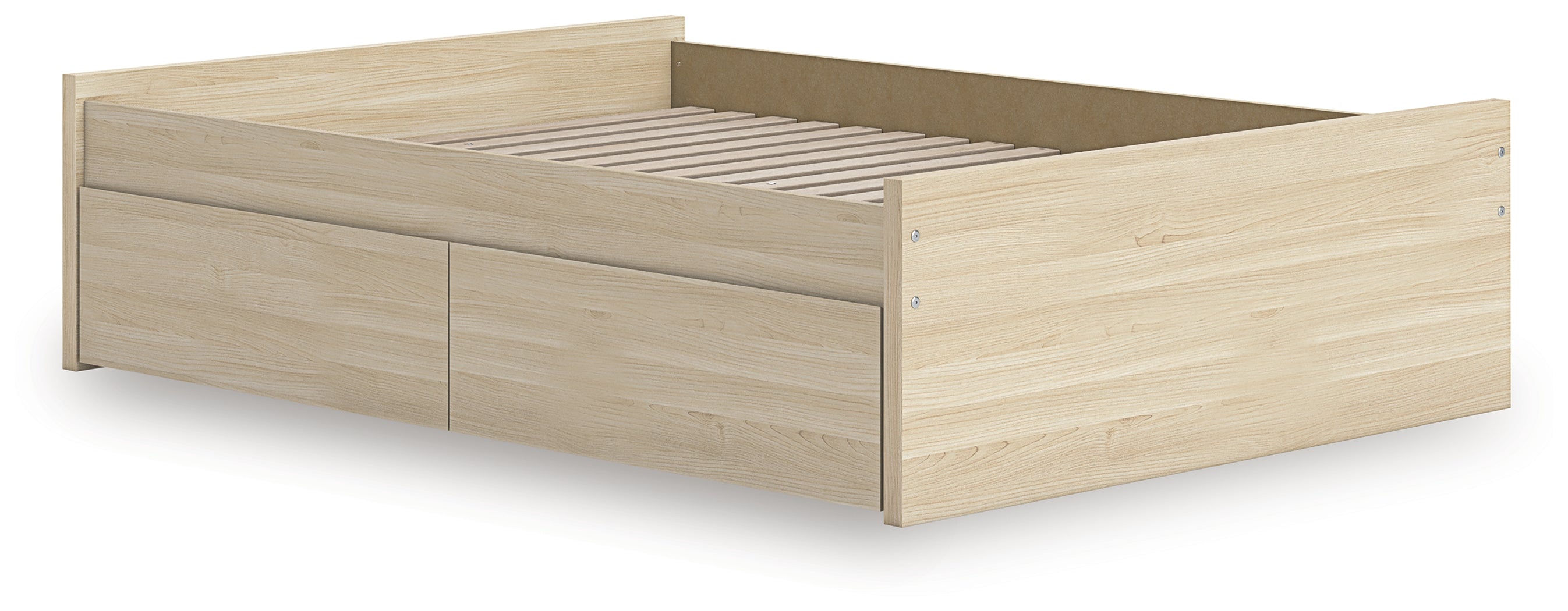 Onita Natural Full Platform Bed with 2 Side Storage