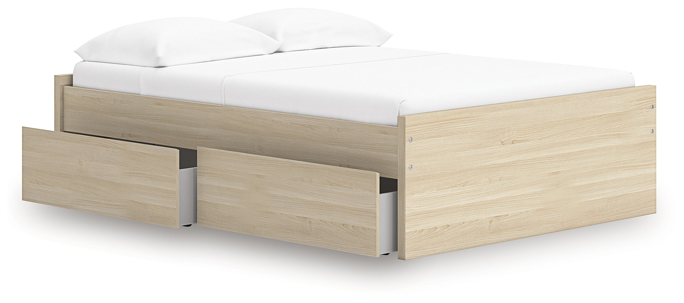 Onita Natural Full Platform Bed with 2 Side Storage