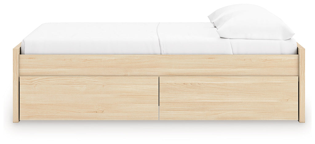 Onita Natural Full Platform Bed with 2 Side Storage