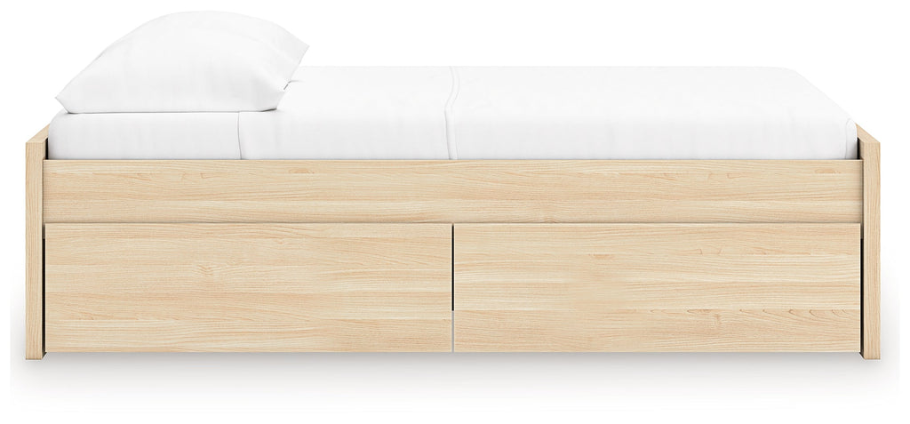Onita Natural Full Platform Bed with 2 Side Storage