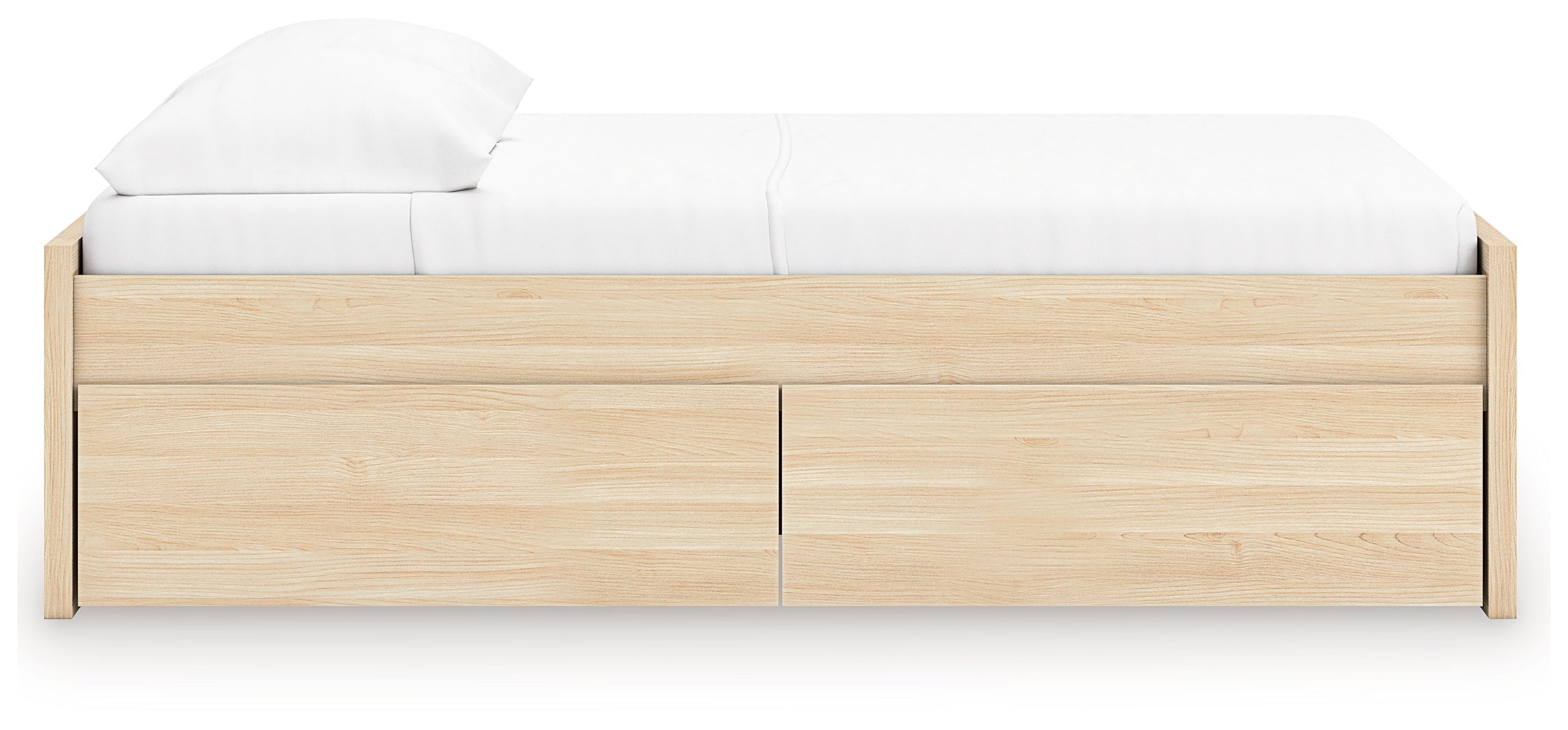 Onita Natural Full Platform Bed with 2 Side Storage