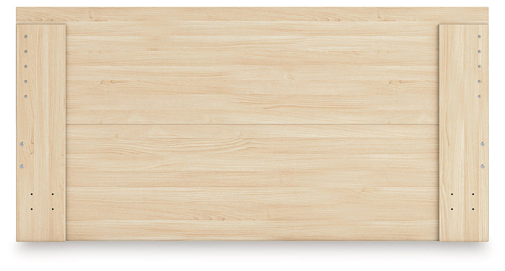 Onita Natural King Panel Platform Bed with 2 Side Storage