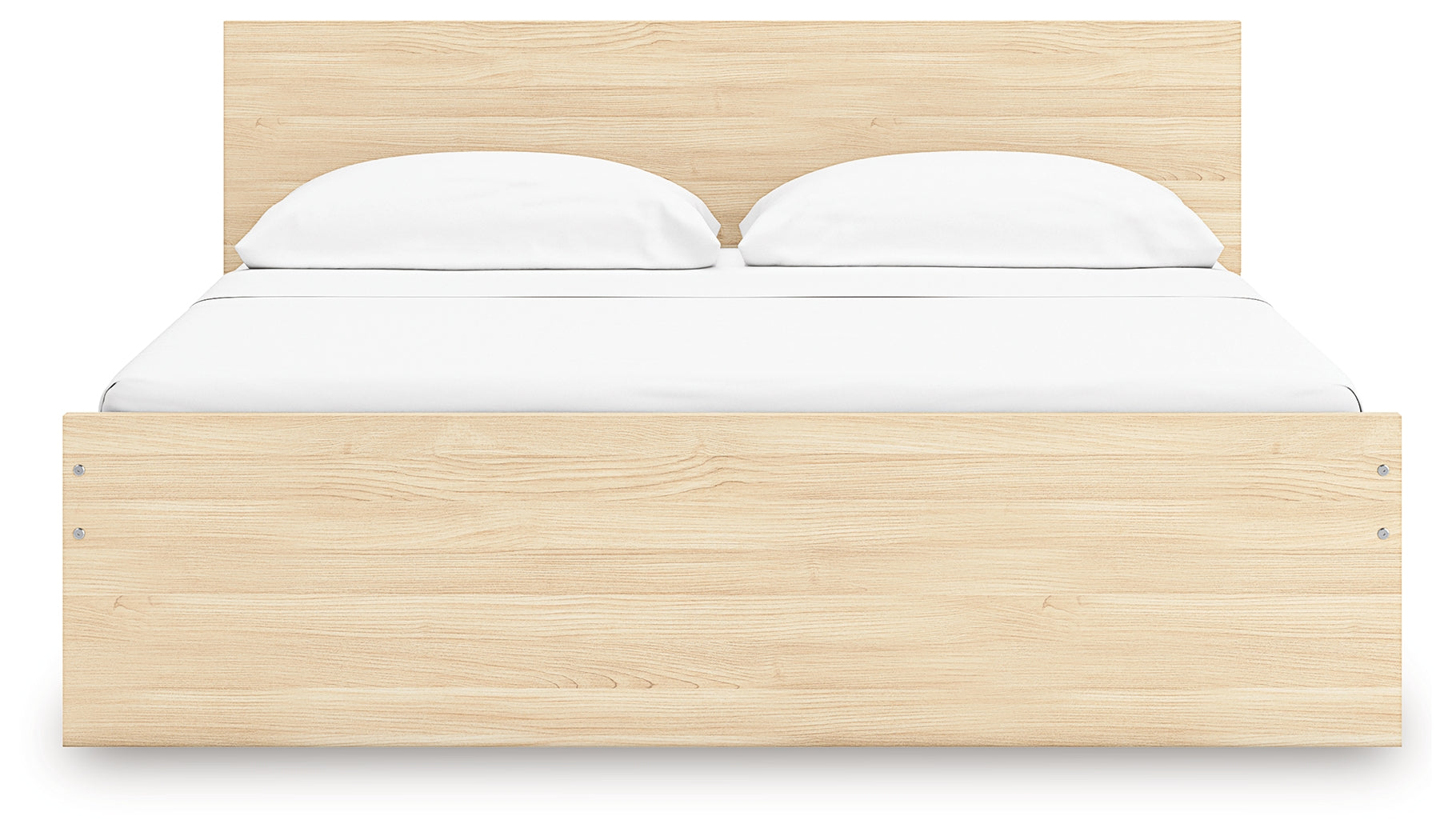 Onita Natural King Panel Platform Bed with 2 Side Storage