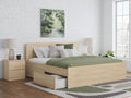 Onita Natural King Panel Platform Bed with Storage