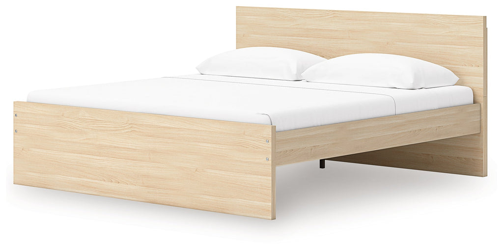 Onita Natural King Panel Platform Bed with Storage