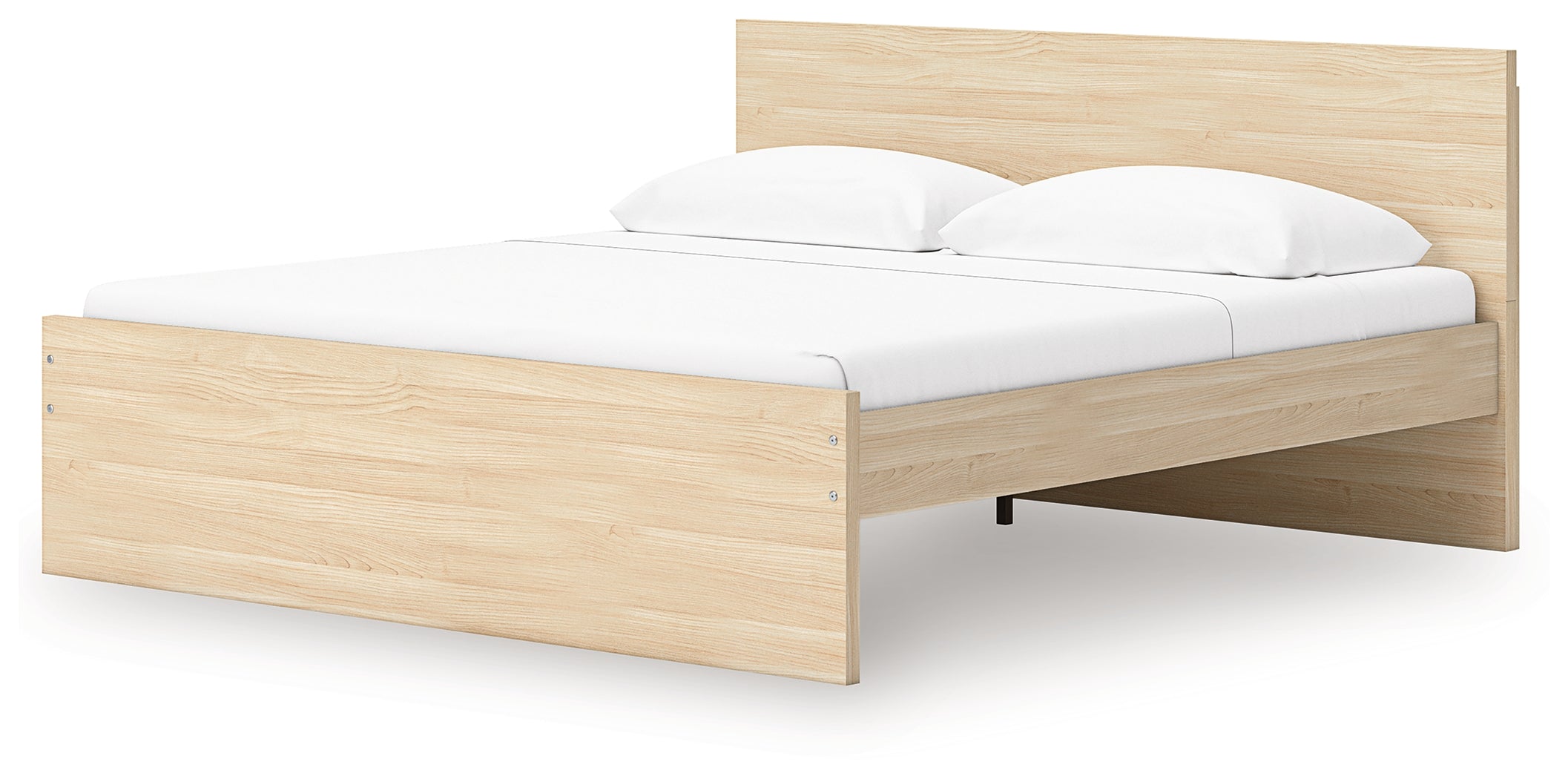 Onita Natural King Panel Platform Bed with Storage