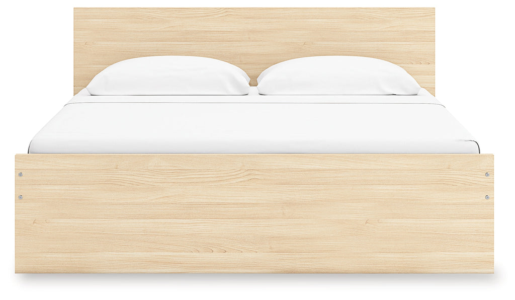 Onita Natural King Panel Platform Bed with Storage