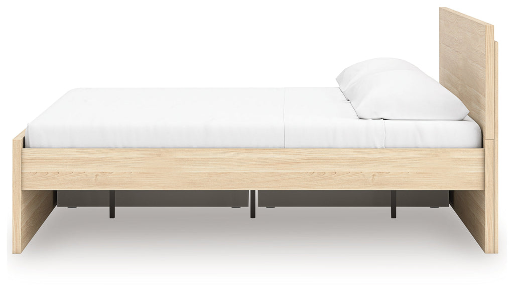 Onita Natural King Panel Platform Bed with Storage