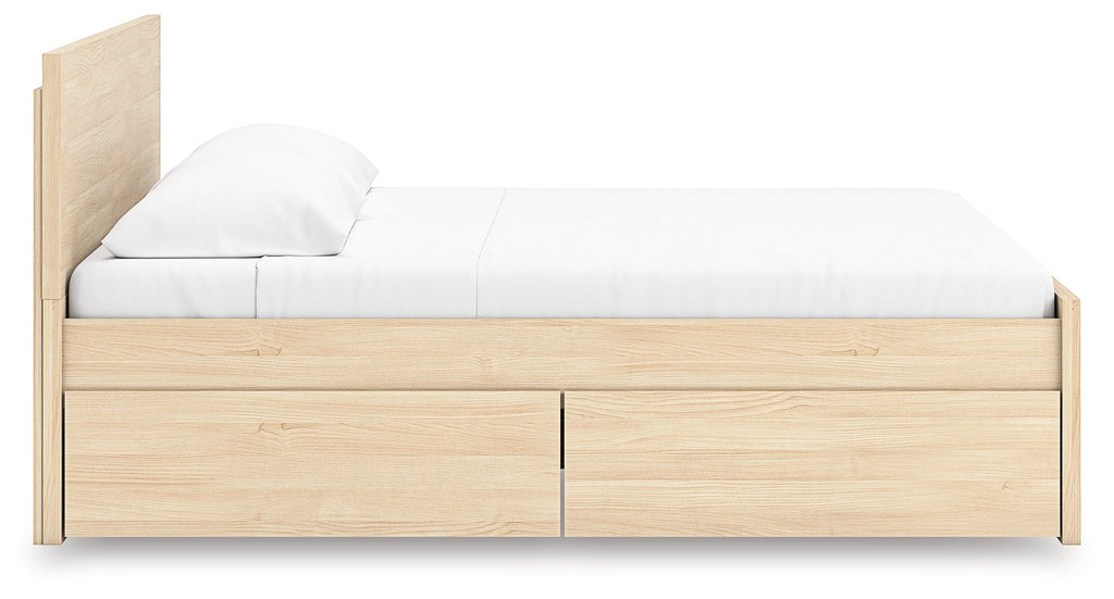 Onita Natural King Panel Platform Bed with Storage
