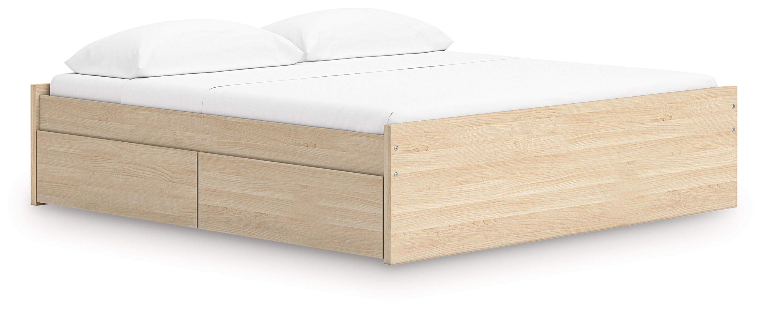 Onita Natural King Platform Bed with 1 Side Storage