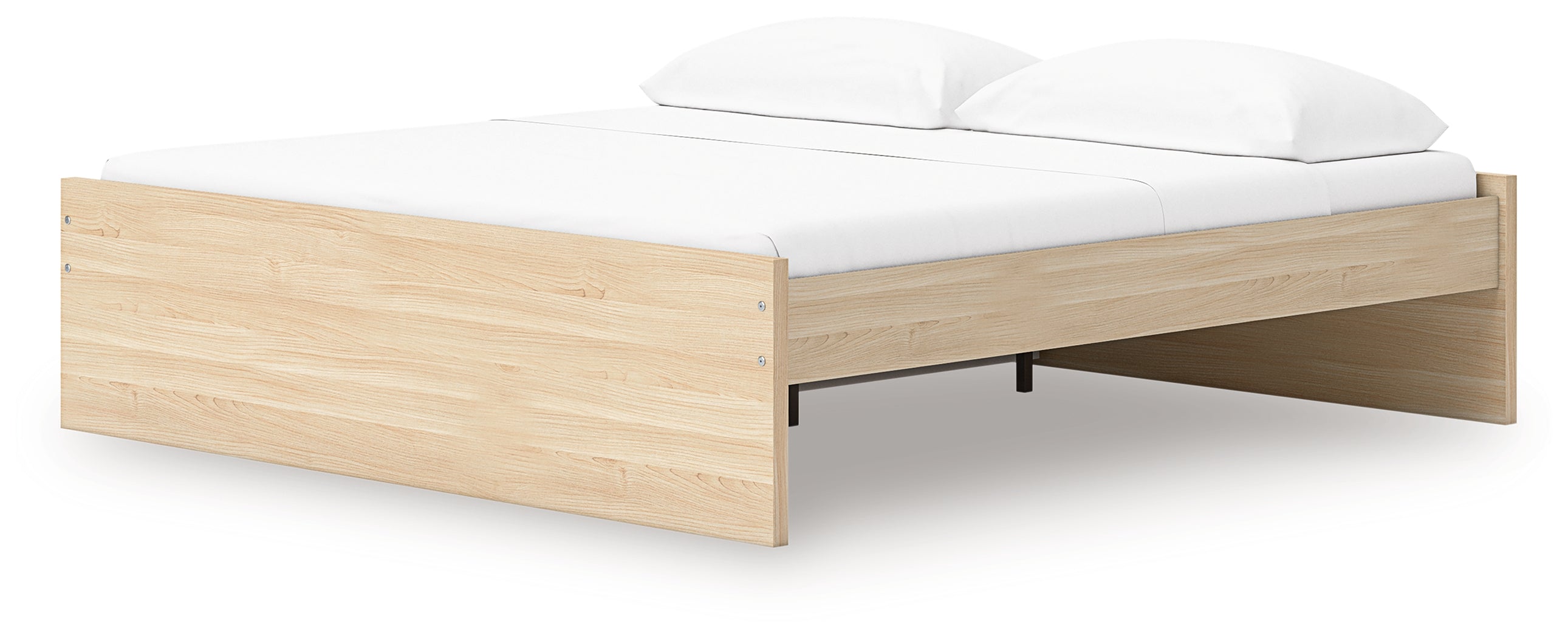 Onita Natural King Platform Bed with 1 Side Storage