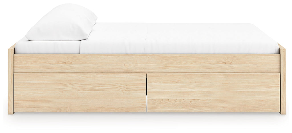 Onita Natural King Platform Bed with 1 Side Storage