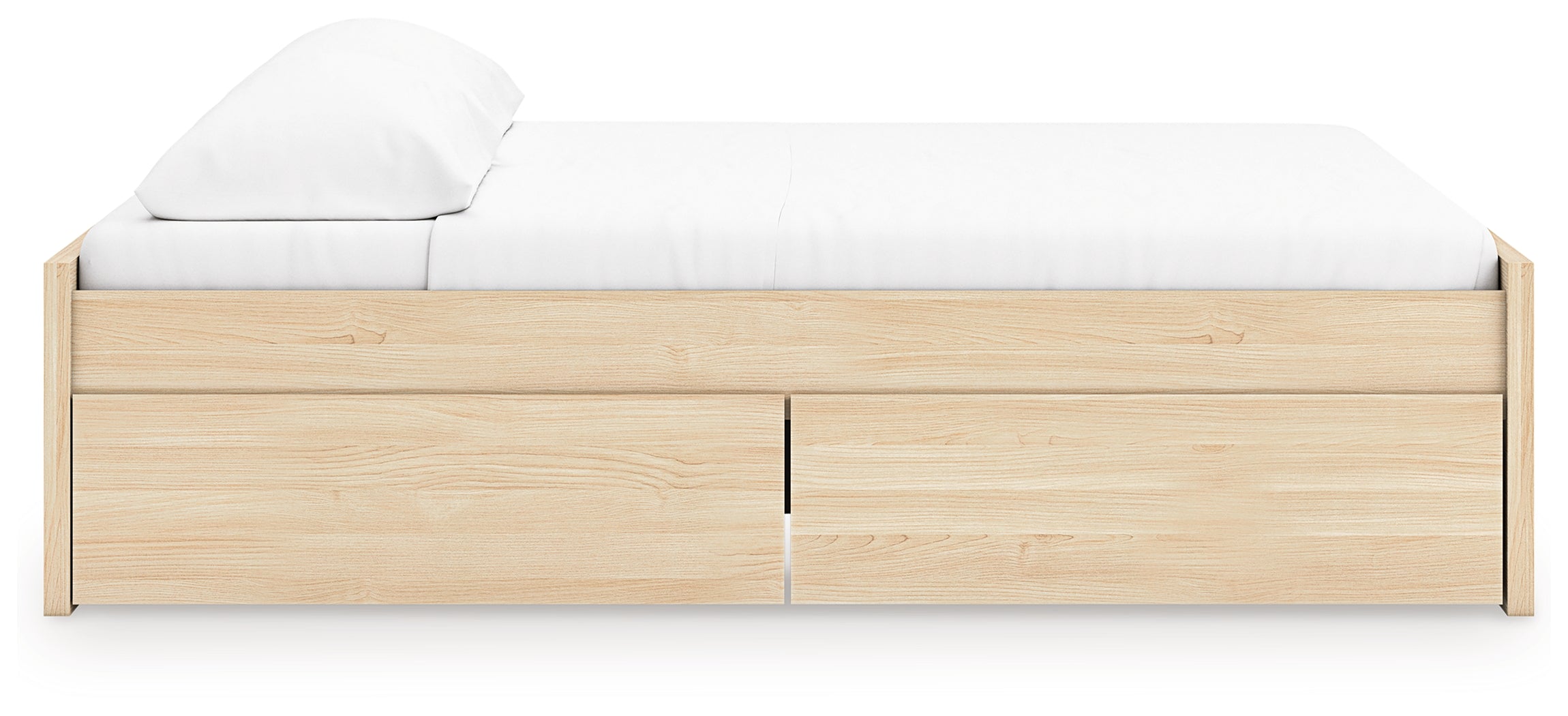 Onita Natural King Platform Bed with 1 Side Storage