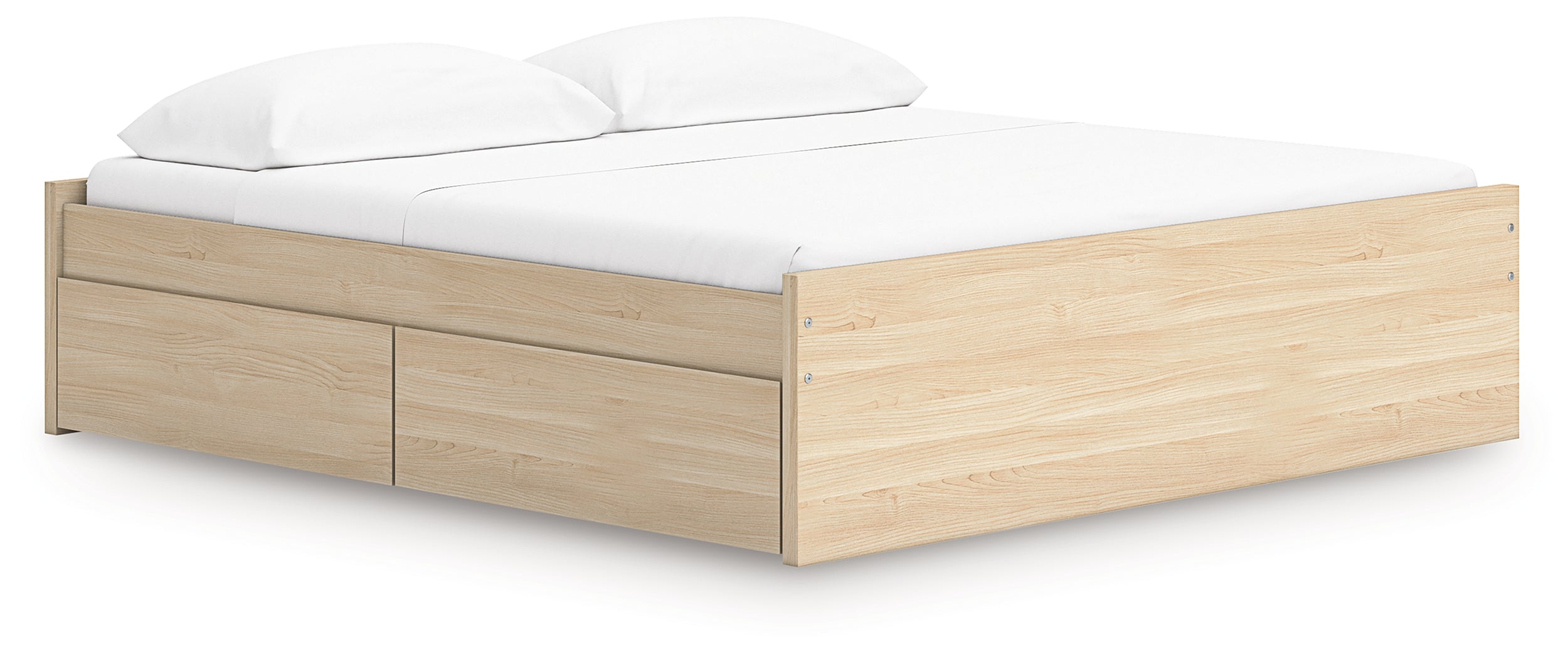 Onita Natural King Platform Bed with 2 Side Storage