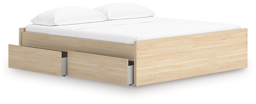 Onita Natural King Platform Bed with 2 Side Storage