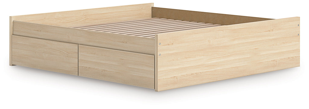 Onita Natural King Platform Bed with 2 Side Storage