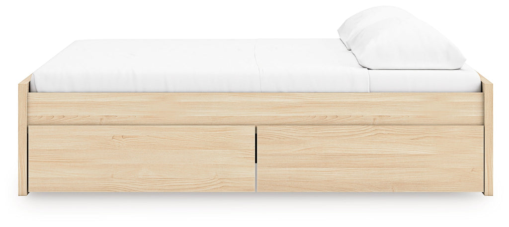 Onita Natural King Platform Bed with 2 Side Storage