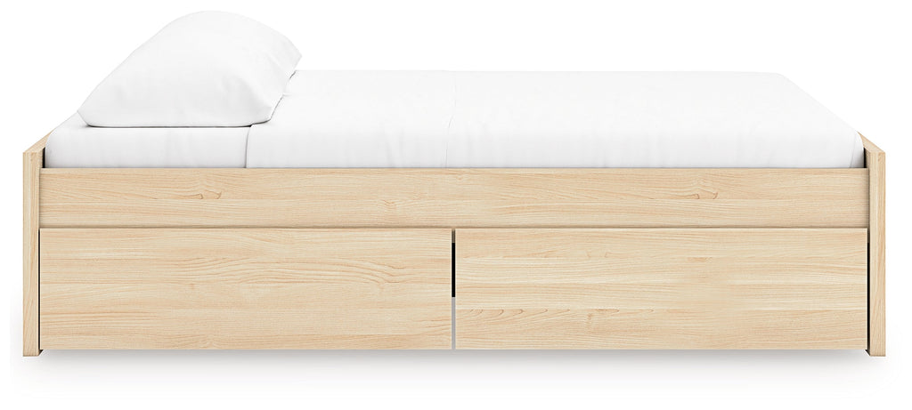 Onita Natural King Platform Bed with 2 Side Storage