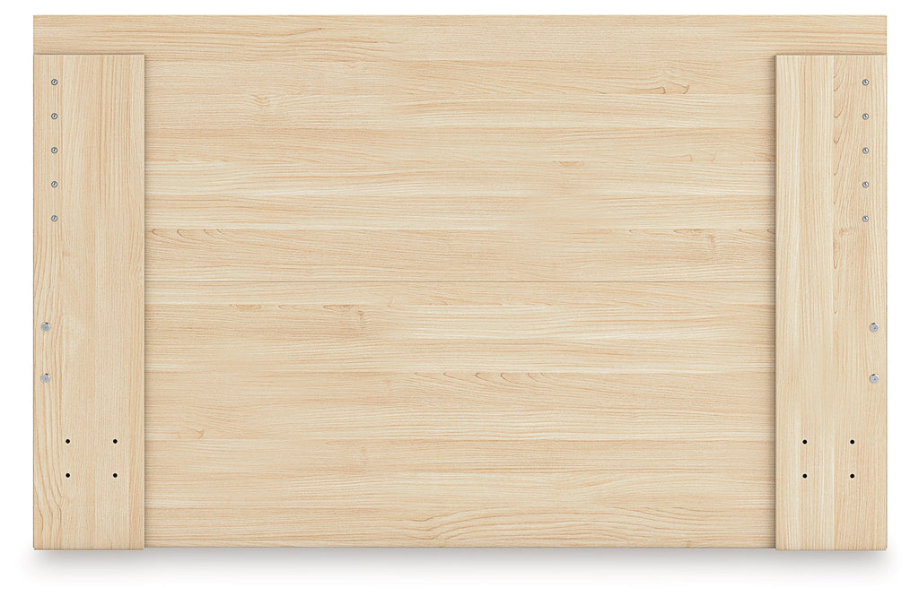 Onita Natural Queen Panel Platform Bed with 1 Side Storage