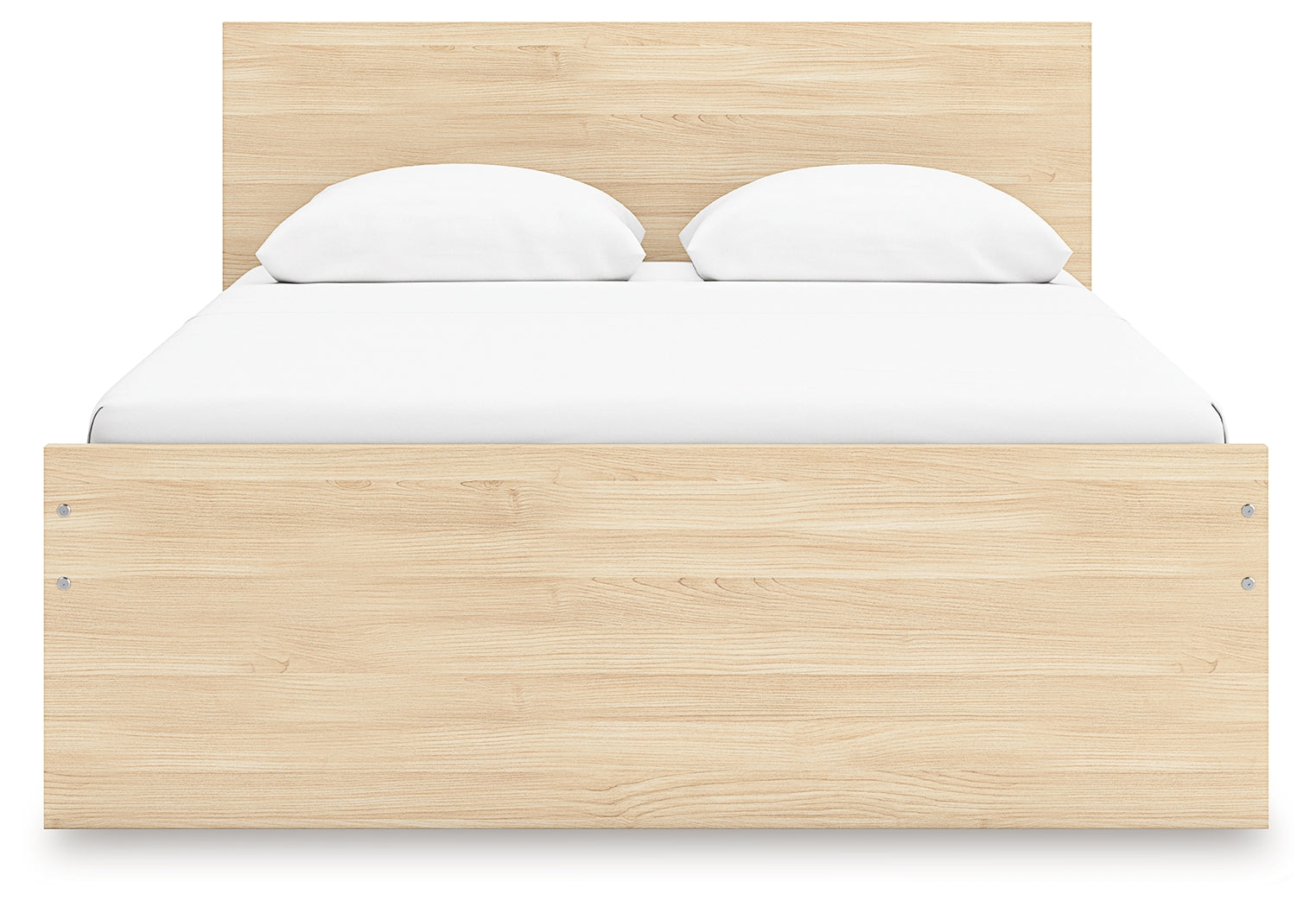 Onita Natural Queen Panel Platform Bed with 1 Side Storage
