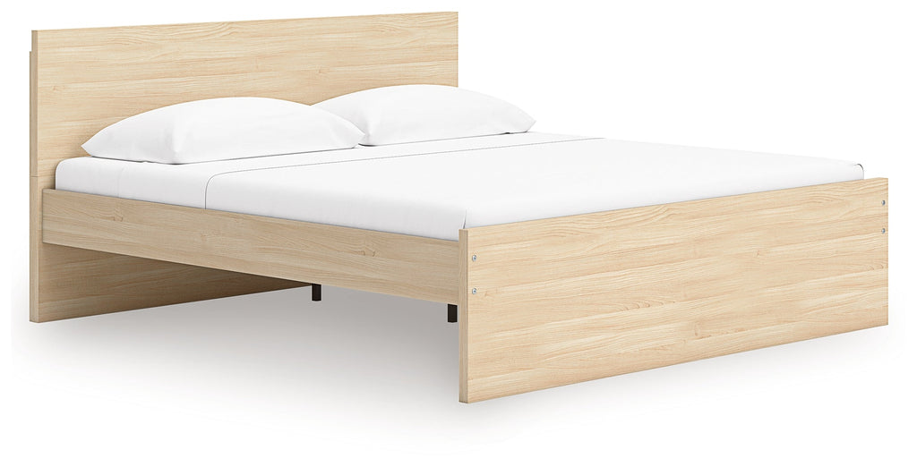 Onita Natural Queen Panel Platform Bed with 2 Side Storage