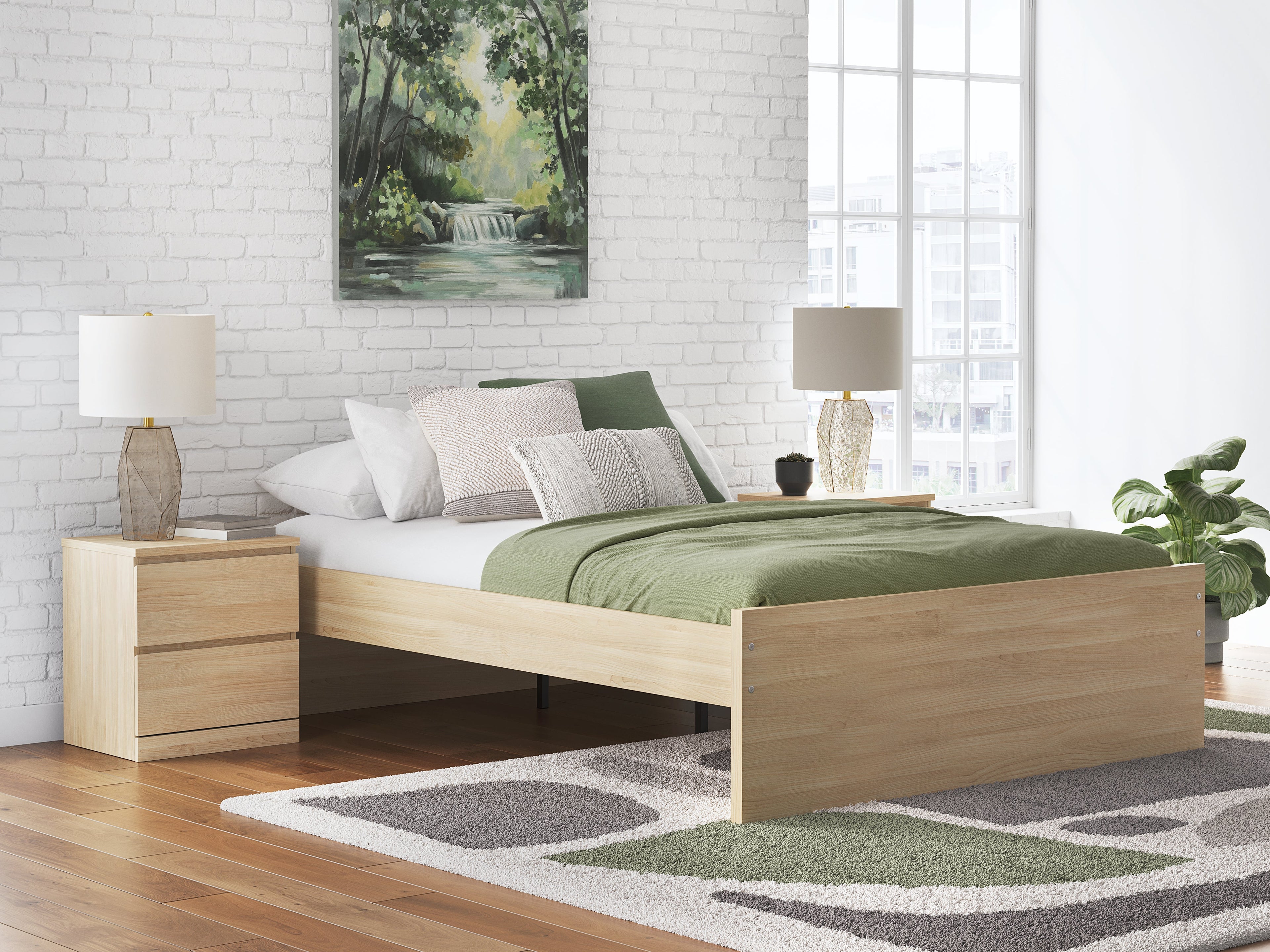 Onita Natural Queen Platform Bed