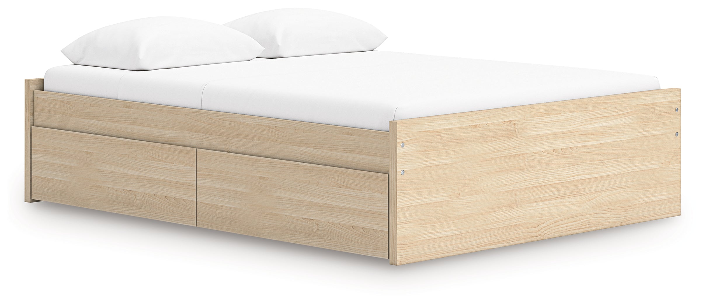 Onita Natural Queen Platform Bed with 1 Side Storage