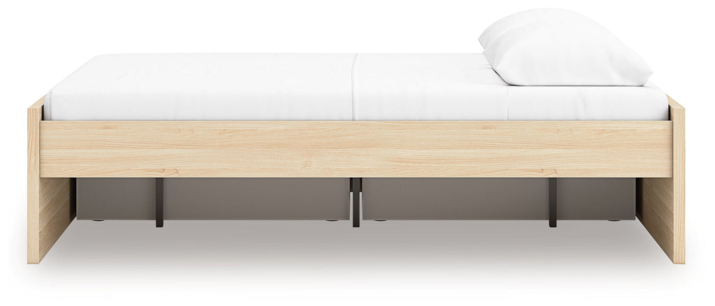 Onita Natural Queen Platform Bed with 1 Side Storage