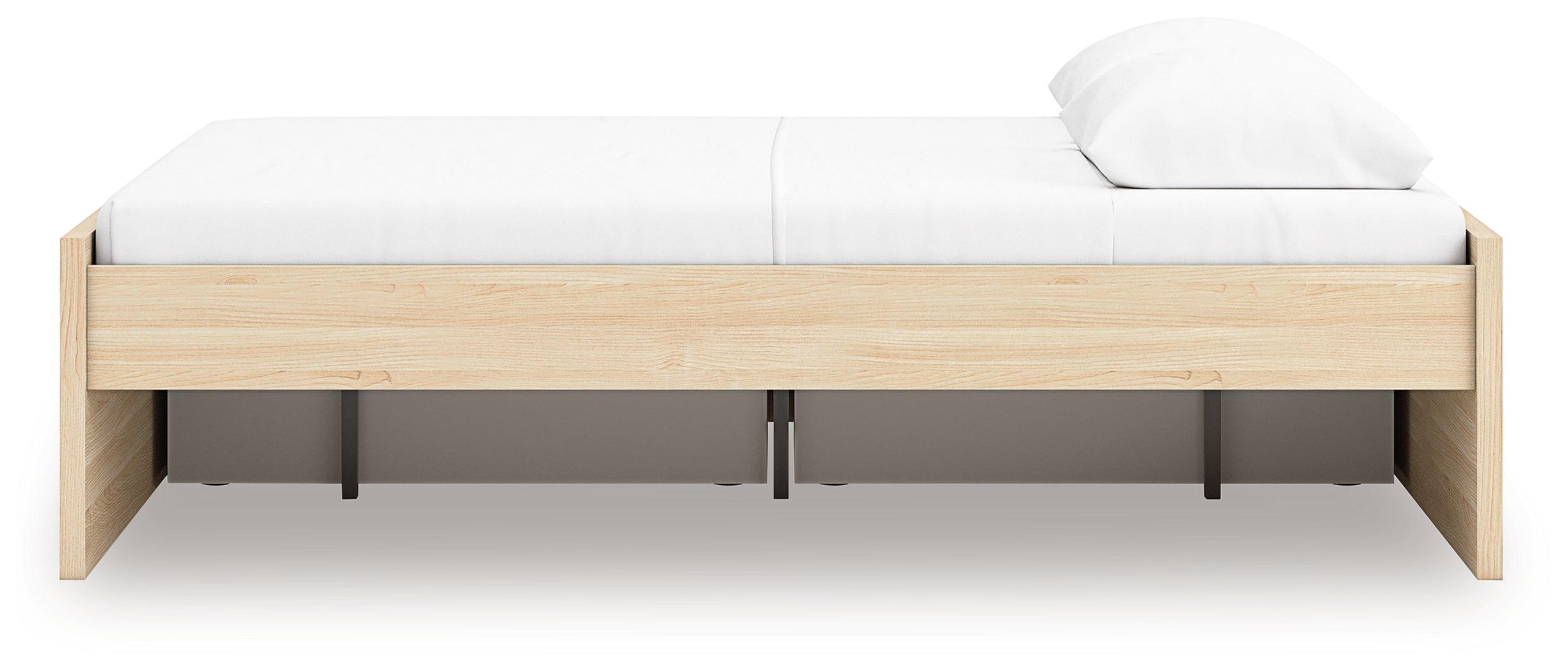 Onita Natural Queen Platform Bed with 1 Side Storage