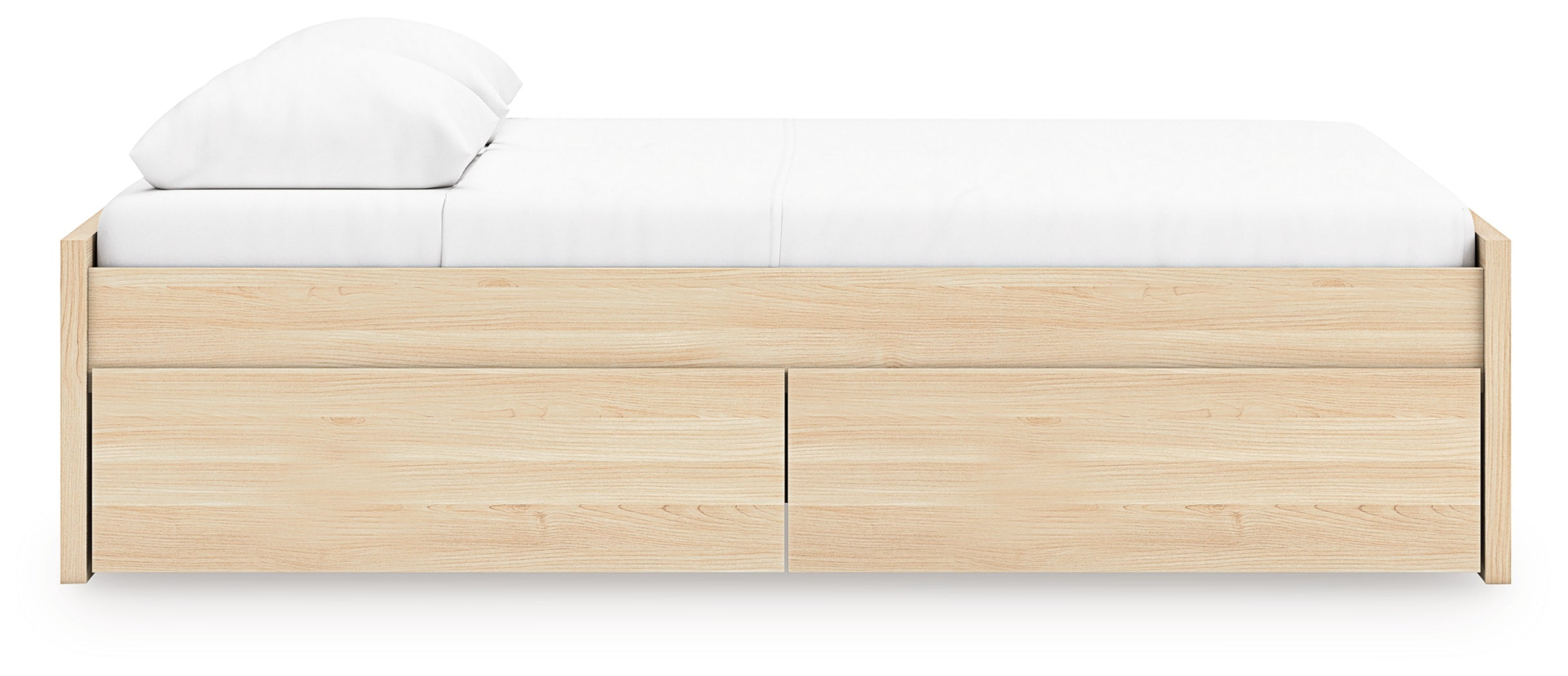 Onita Natural Queen Platform Bed with 1 Side Storage