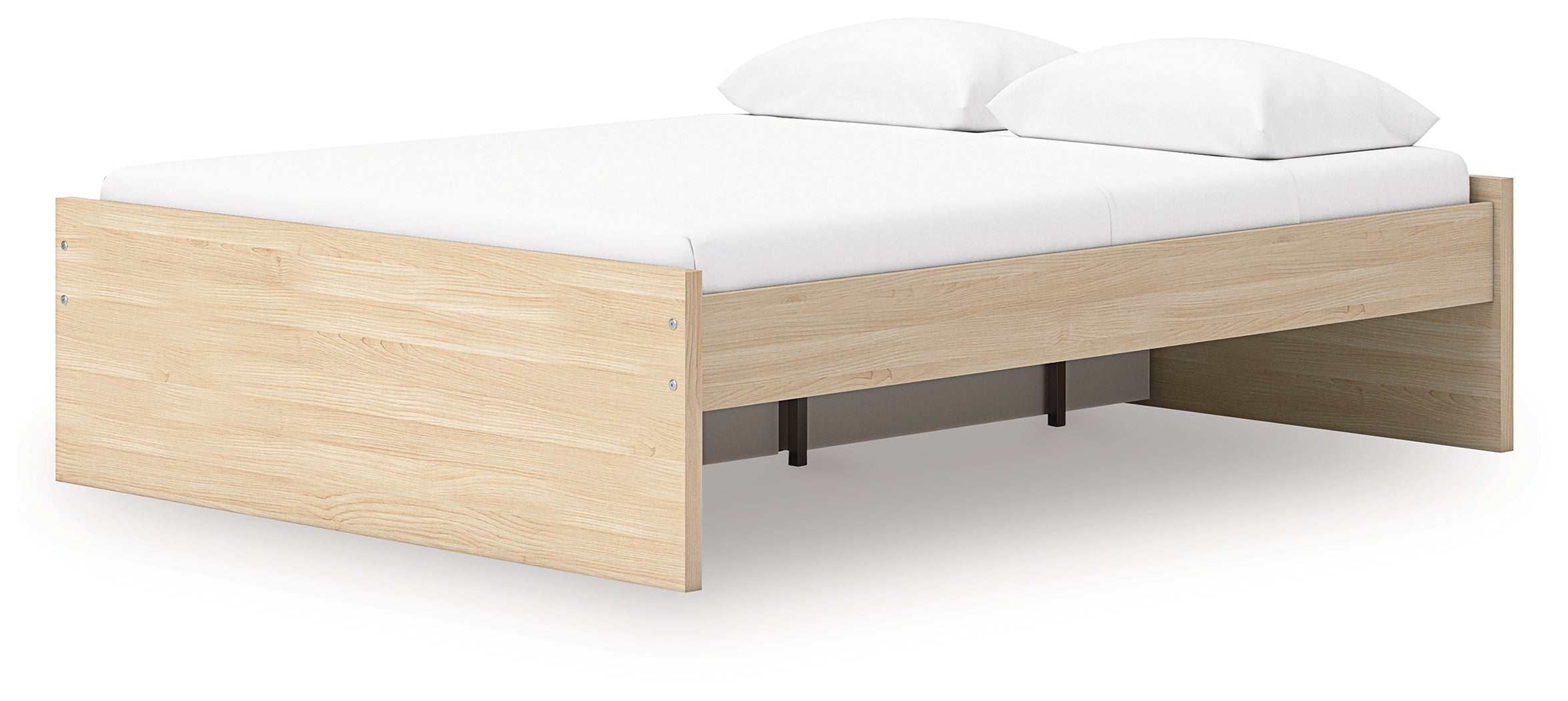 Onita Natural Queen Platform Bed with 2 Side Storage
