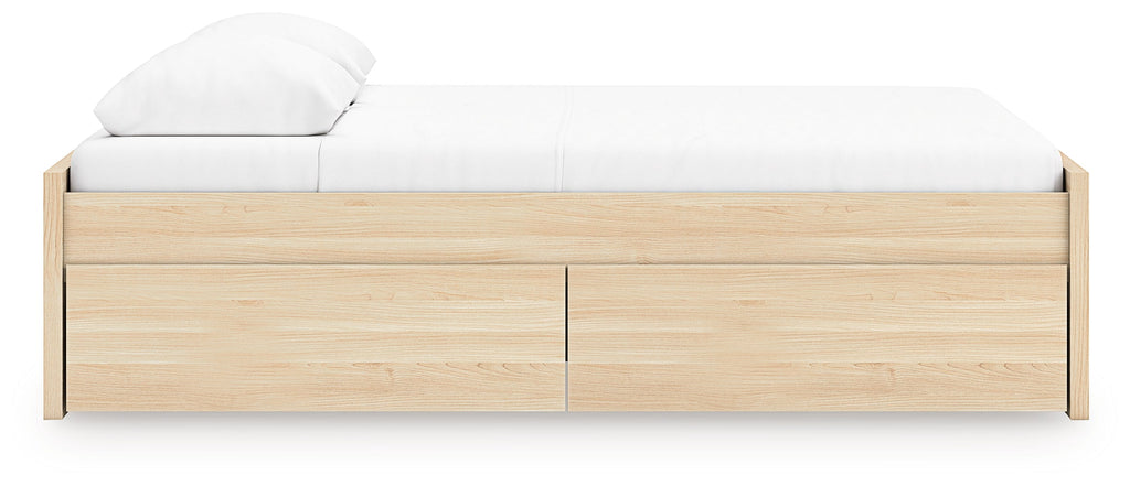 Onita Natural Queen Platform Bed with 2 Side Storage