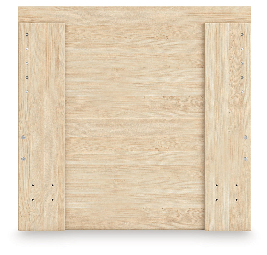 Onita Natural Twin Panel Platform Bed with 1 Side Storage
